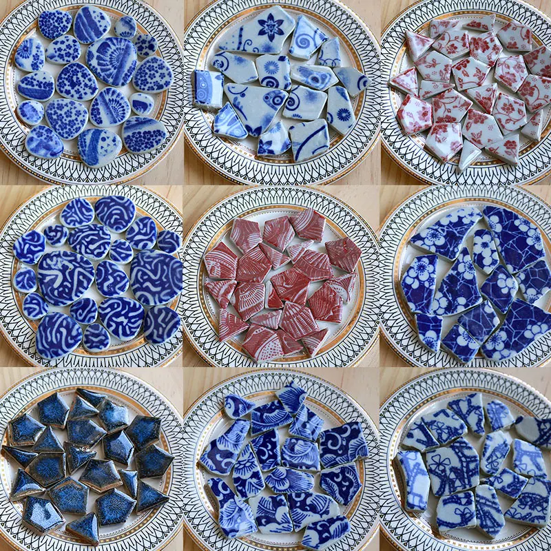 Ceramic Tile Blank - 100 グラムオーバルセラミックモザイクタイルマルチカラーモザイクピース DIY モザイク作成石クラフト趣味芸術家の壁の装飾アルテ