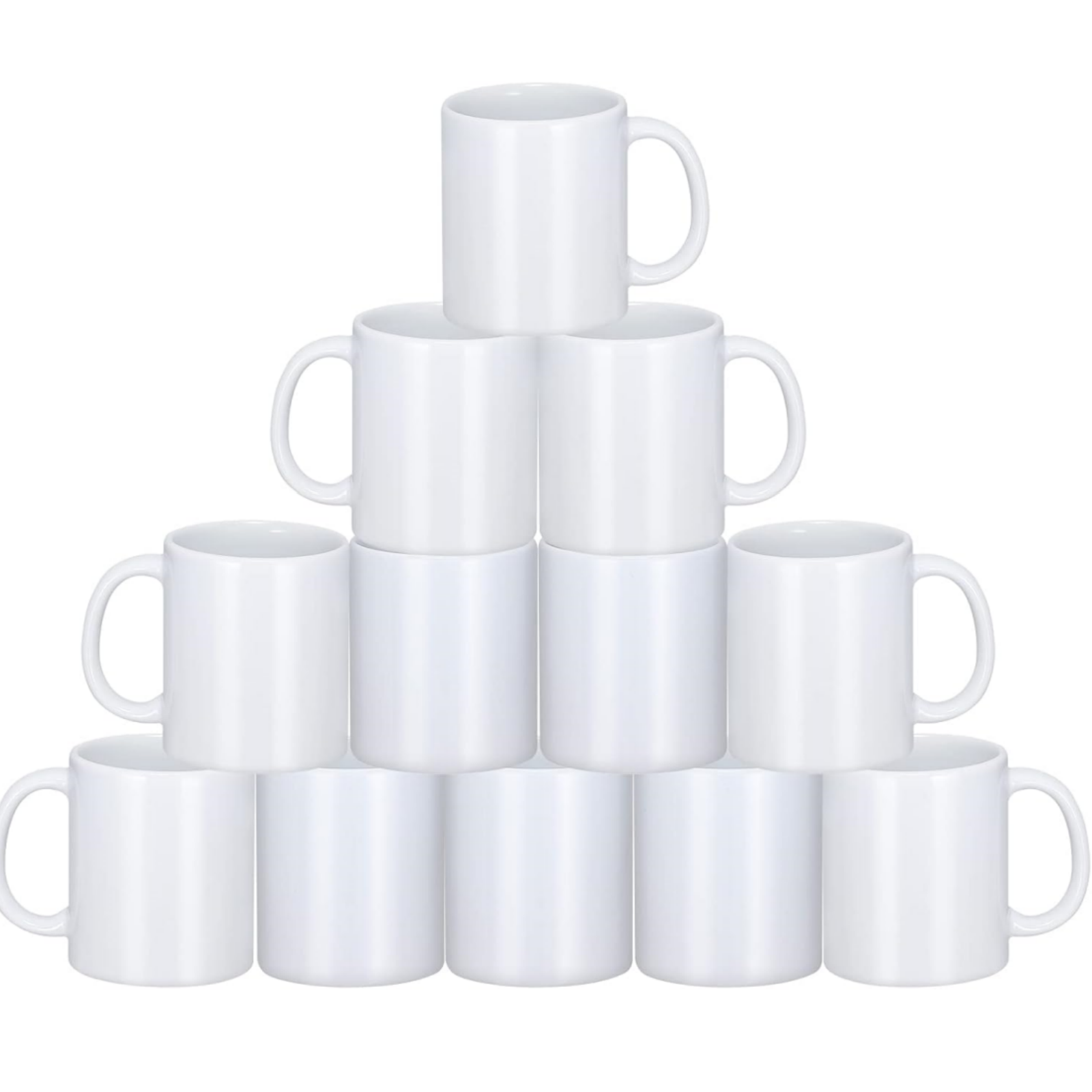Sublimation Mug White - HTVRONT昇華マグカップ 無地の白いセラミック昇華カップ、コーヒー、紅茶、ラテ、スープ、牛乳、ホットココア用の業務用マグカップ 11オンス 12個セット