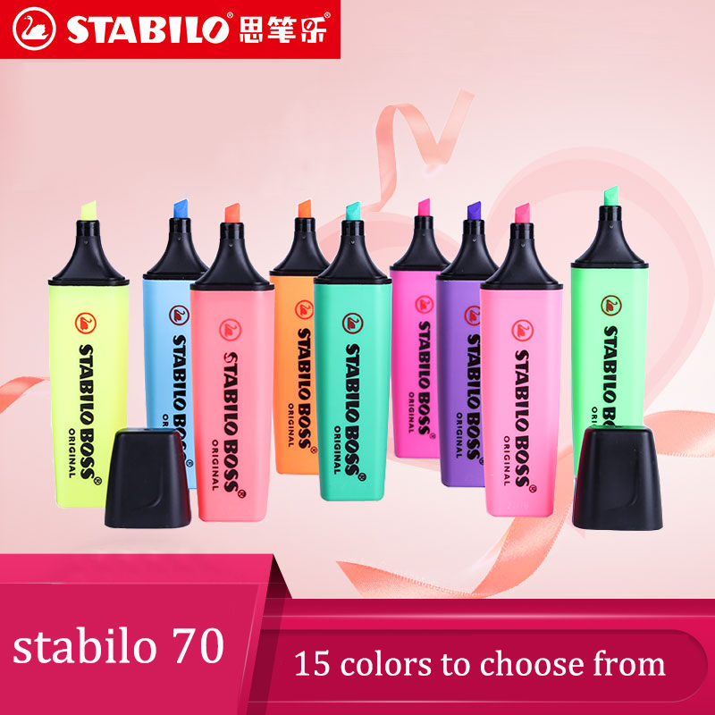 Stabilo Marker Boss - ドイツマン安定性70ボス蛍光ライターキャンディーカラーハンドアカウント水性ボス学生署名オフィス9色利用可能