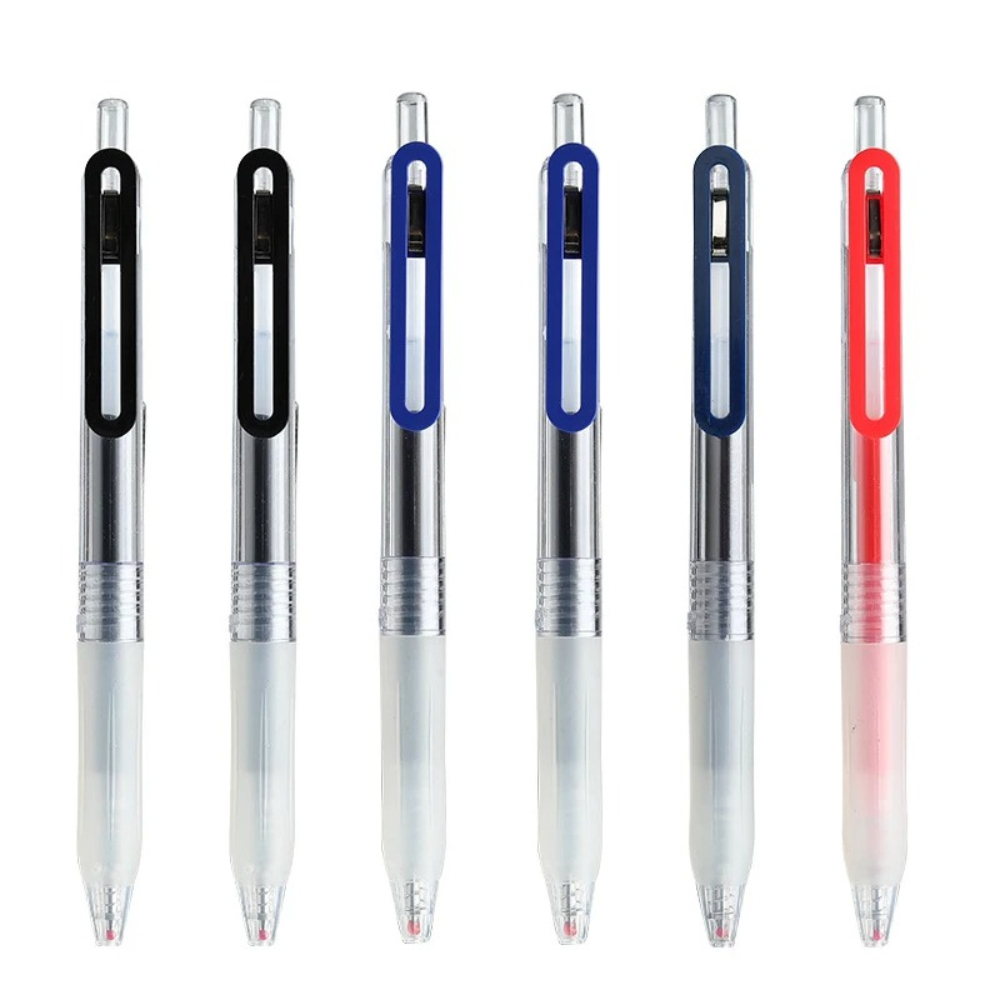 Muji Stationery Gel Pen - 0.5 ミリメートルインク無印良品プレスゲルペンセット学校オフィス学生試験筆記用具ブルー/ブラック/ディープブルー/レッド