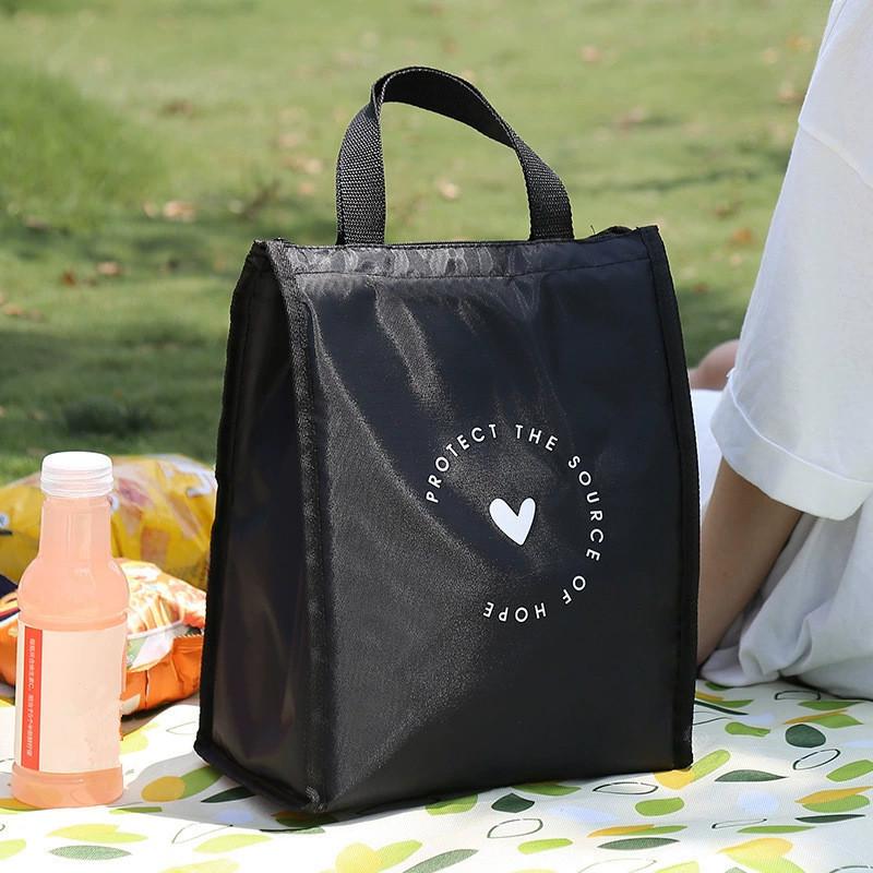 Tote Bag Sublimation - シンプルなスタイルのハート柄断熱ランチバッグ耐久性のある弁当ポーチサーマルランチボックストートクーラーバッグランチコンテナ