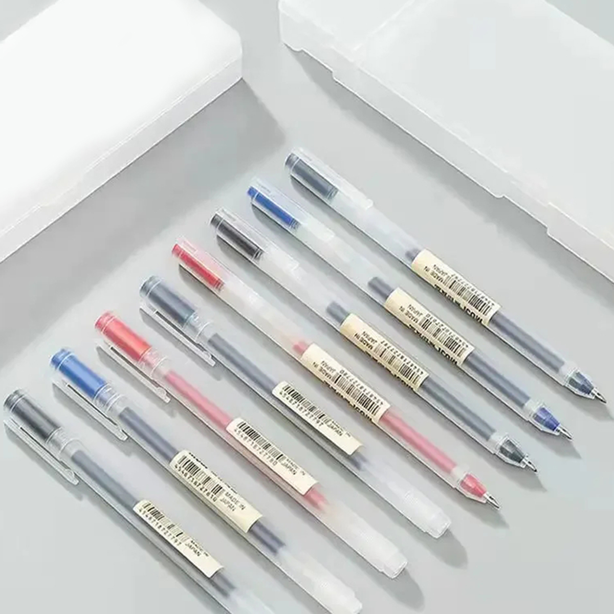 Muji Stationery Gel Pen - ムジスジェルインクペンセット、オフィスおよびスクールボールペン、カワイイライティングステーショナリー、黒赤と青、0.38mm、3〜6個