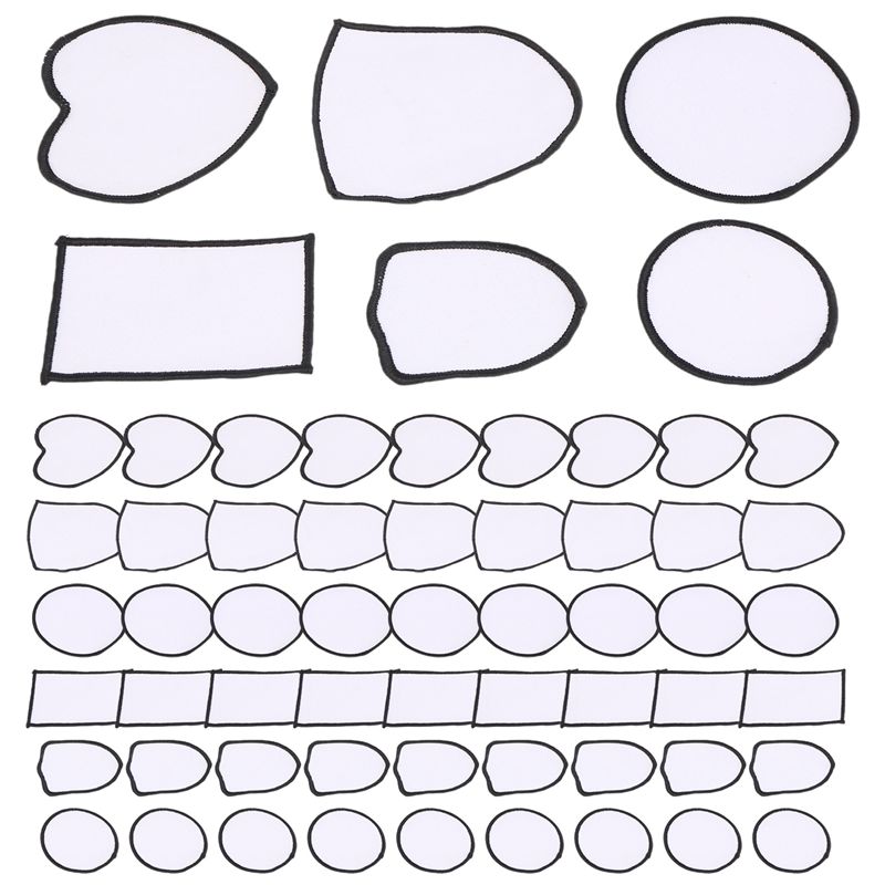 Hat Sublimation Blank - HOT-60個入り昇華プリント用ブランクパッチ 布製アイロン接着パッチ DIY用帽子・シャツ・靴の修理用ブランクパッチ