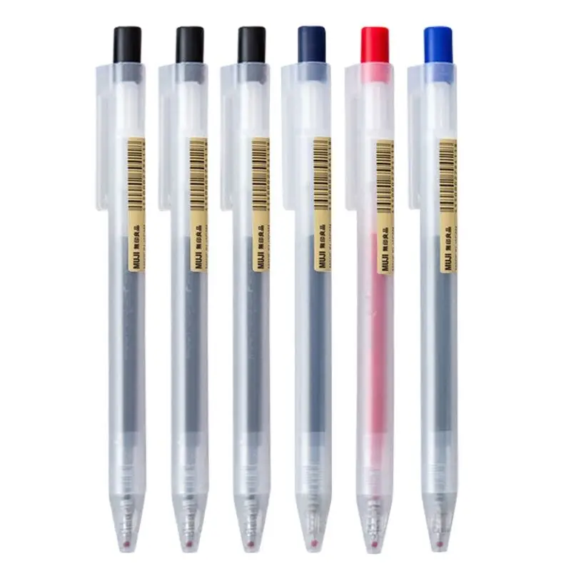 Muji Stationery Gel Pen - 1/3 ピース/セットかわいい無印良品ゲルペン黒/赤/青 0.5 ミリメートルインク日本カラーペンオフィス学校かわいいボールペン日本の文房具