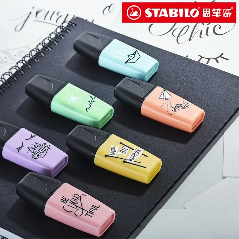 Stabilo Marker Boss - 3/6 色/セットドイツ STABILO ミニボス蛍光ペンマカロンカラーマーカーペン蛍光ペン学校アクセサリー画材かわいい