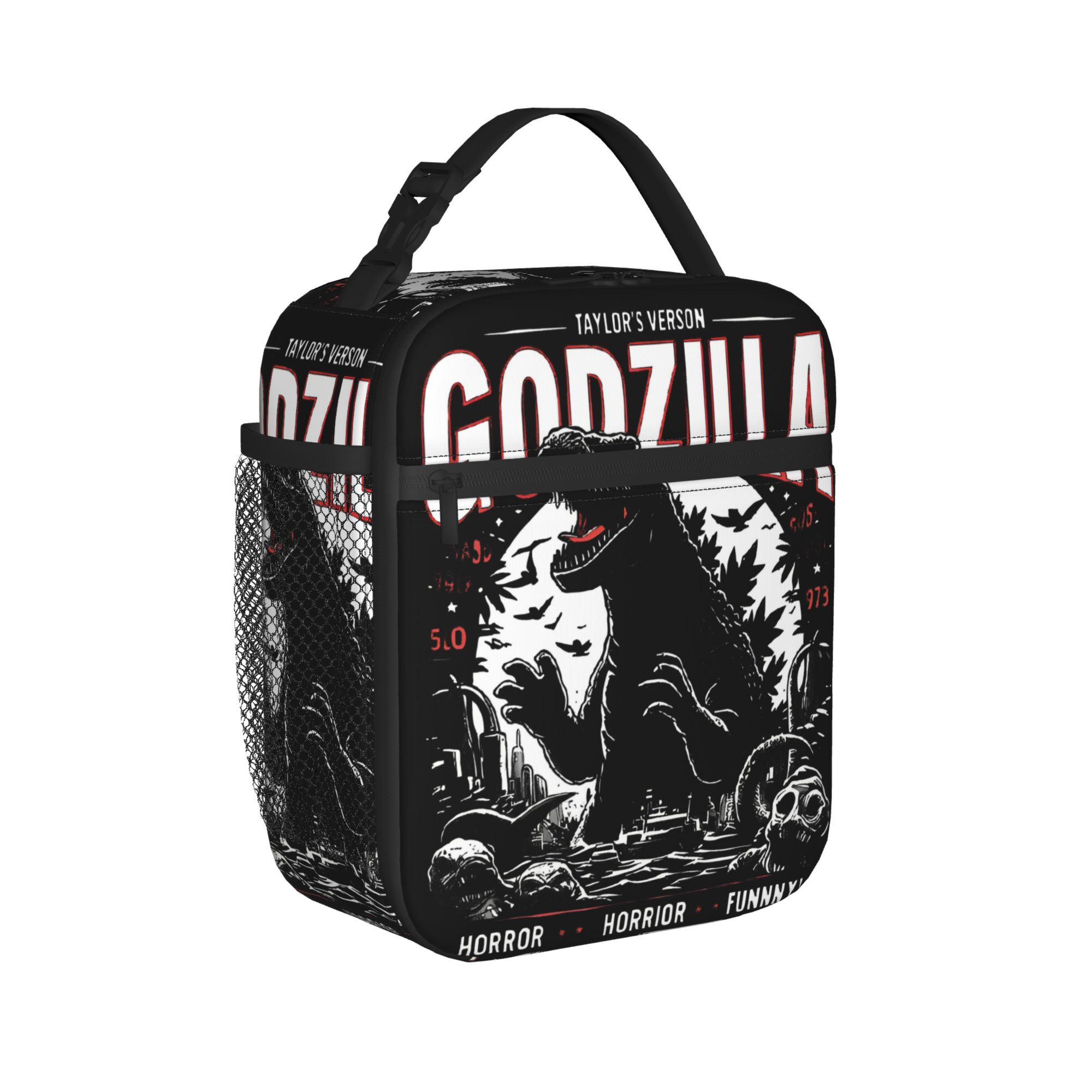 Tote Bag Sublimation - ゴジラ風アニメ断熱ランチバッグ サーマルバッグ 再利用可能、食事容器 漏れ防止ランチボックストート 男性用 女性用