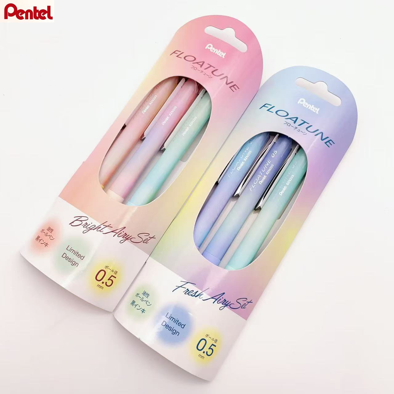 Pentel Pen Sign Pen - 1/3 個ぺんてる FLOATUNE ゲルペン、グラデーション 0.5 ミリメートル黒インク細い先端スムーズな低摩擦書き込み署名、テスト、ファイル、宿題ツール