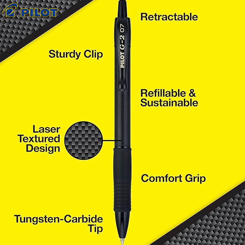 新日本パイロットゲルペン G2 ブラックブレードカーボンファ - Pilot Pen G2 のレビューと価格