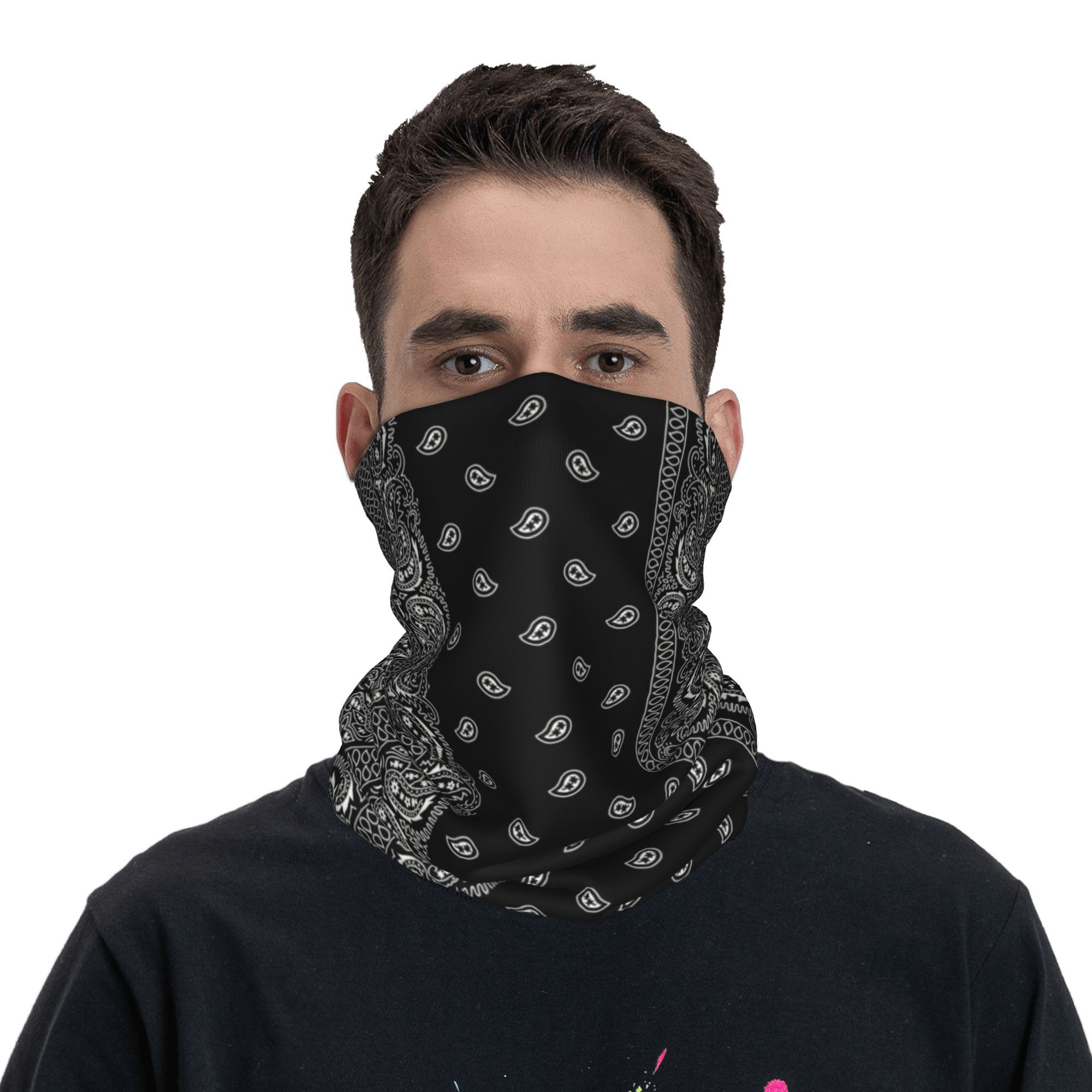 カスタムブラック＆ホワイトペイズリーチカーノバンダナスタイル - Bandana Blank White のレビューと価格