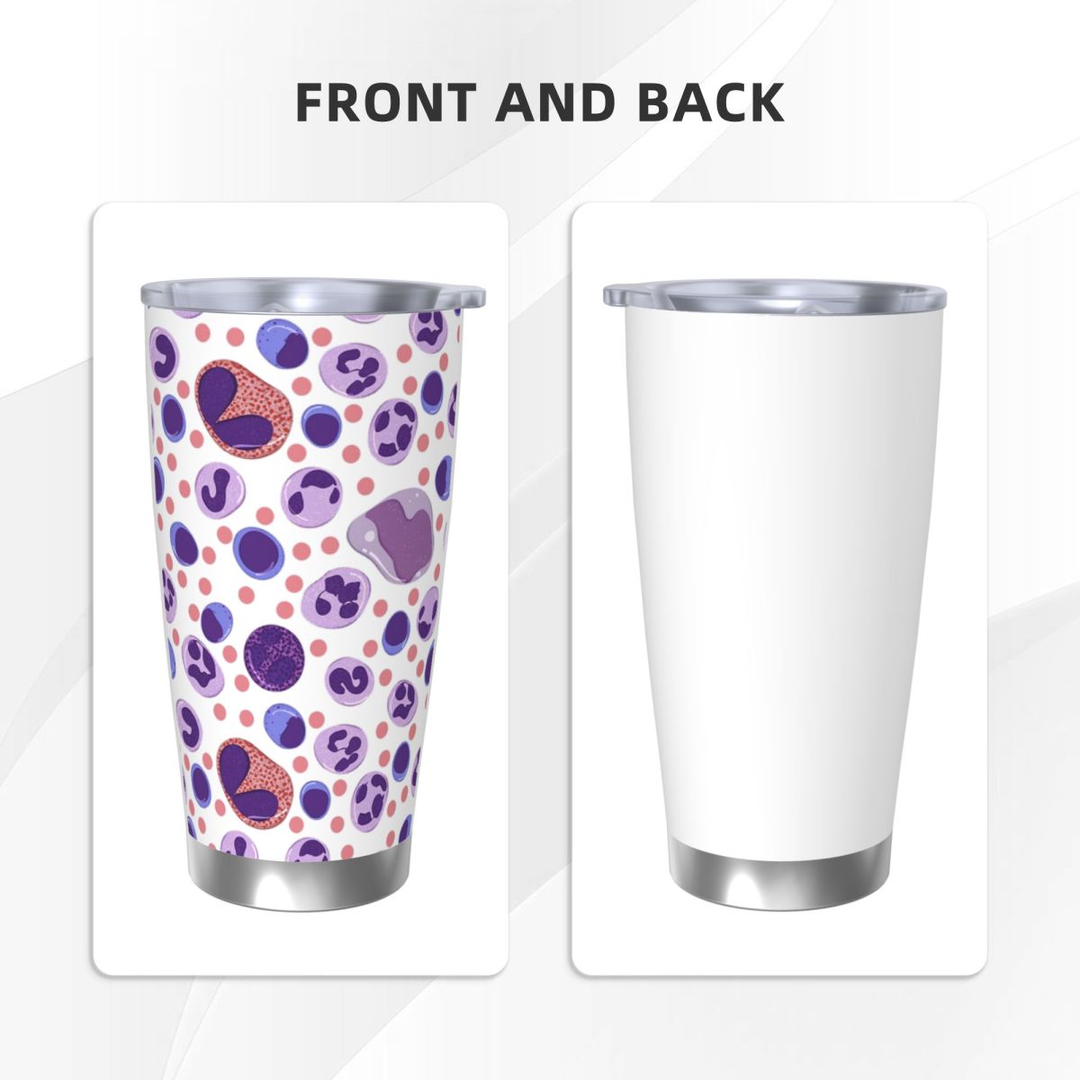 大きな白血球パターンステンレス鋼タンブラー真空断熱マグサーマ - Tumbler 20Oz White のレビューと価格