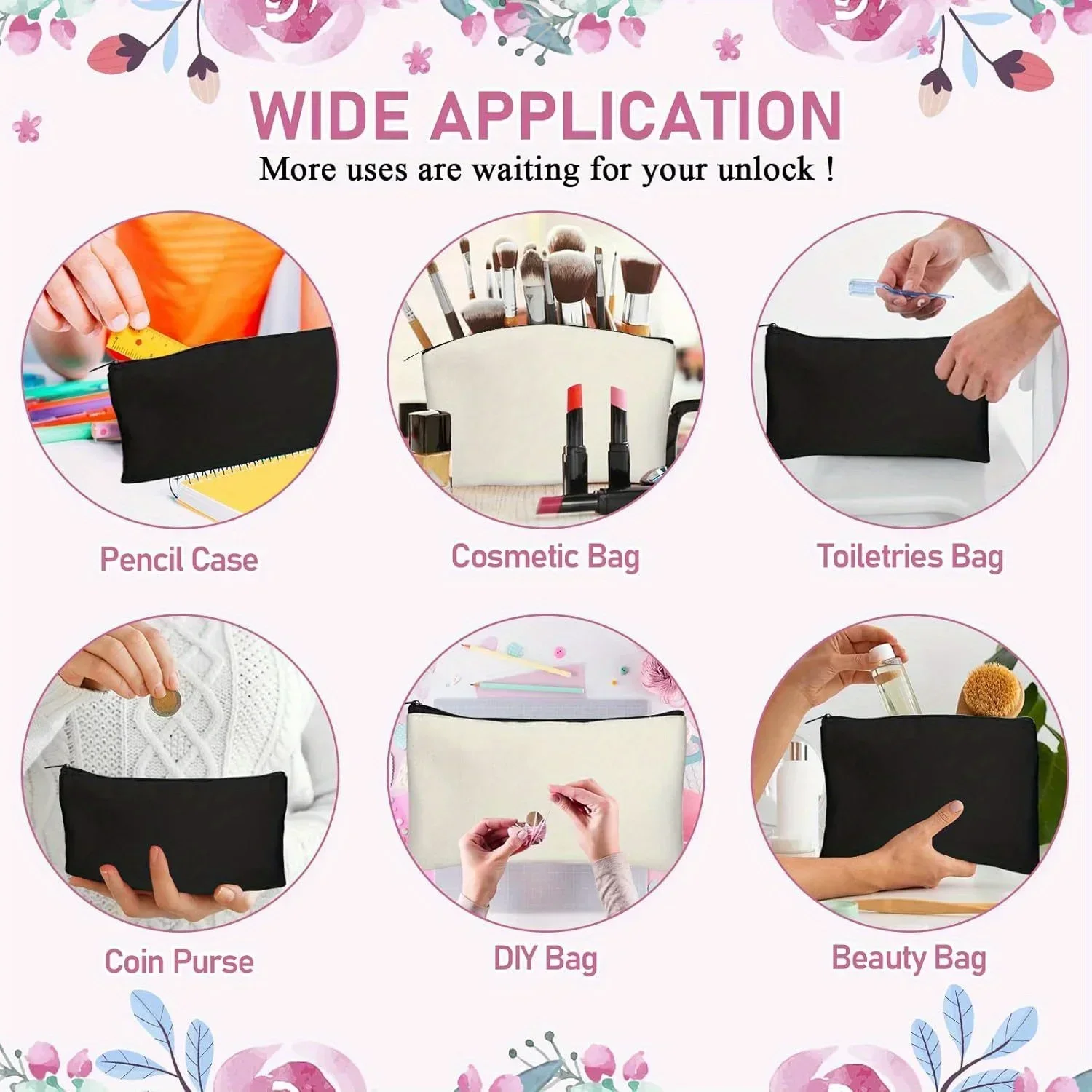 昇華ブランクメイクアップバッグ20個 – DIYクラフトやカ - Tote Bag Sublimation のレビューと価格