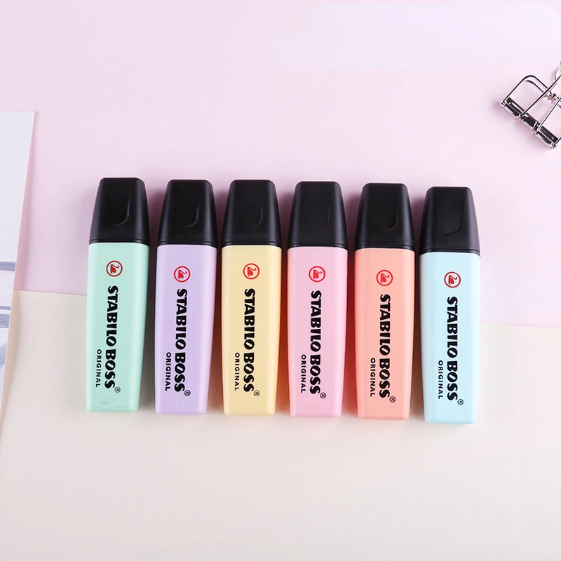 6 色スタビロボスマカロンカラー蛍光ペンキャンディーカラーマ - Stabilo Marker Boss のレビューと価格