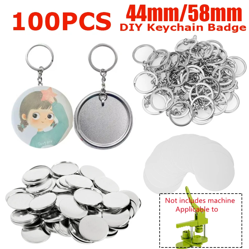 空のプラスチックと金属のボタン製造用品、DIYキーホルダー用 - Button Badge Blank のレビューと価格