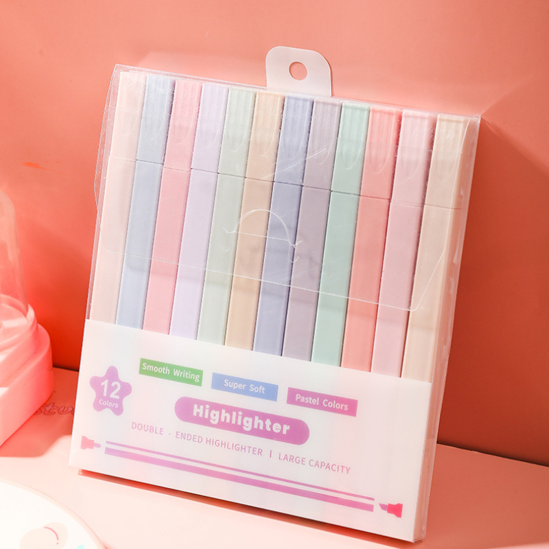 12 ピース/セットダブルチップ蛍光ペンかわいいマンガマーカ - Stabilo Marker Boss のレビューと価格