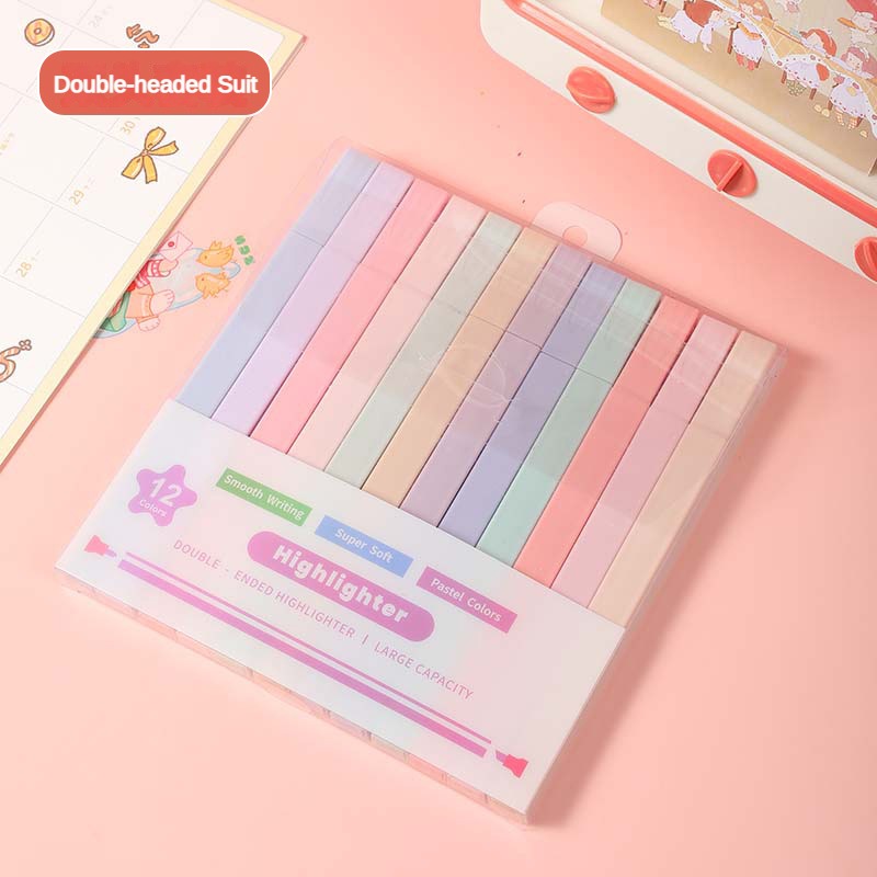 12 ピース/セットダブルチップ蛍光ペンかわいいマンガマーカ - Stabilo Marker Boss のレビューと価格