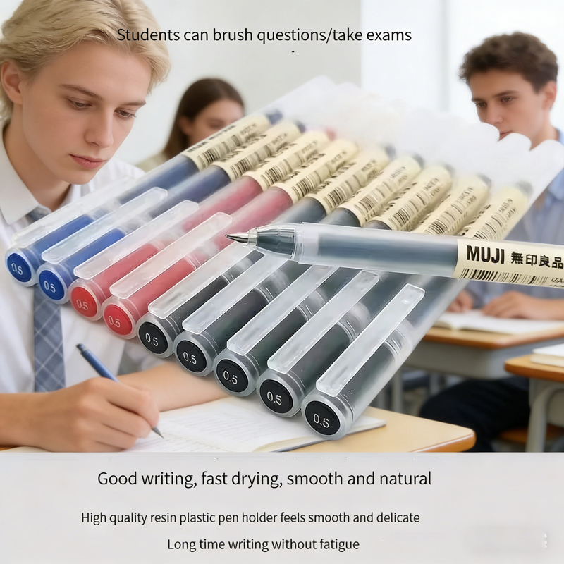 6/8本入りMUJIボールペンセット、0.38/0.5mm黒 - Muji Stationery Gel Pen のレビューと価格