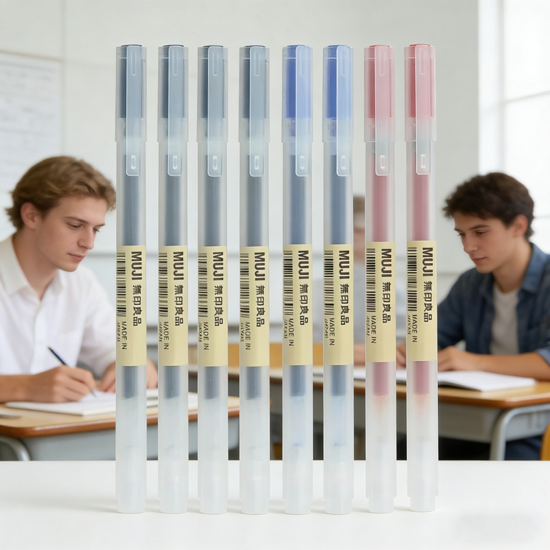 6/8本入りMUJIボールペンセット、0.38/0.5mm黒 - Muji Stationery Gel Pen のレビューと価格