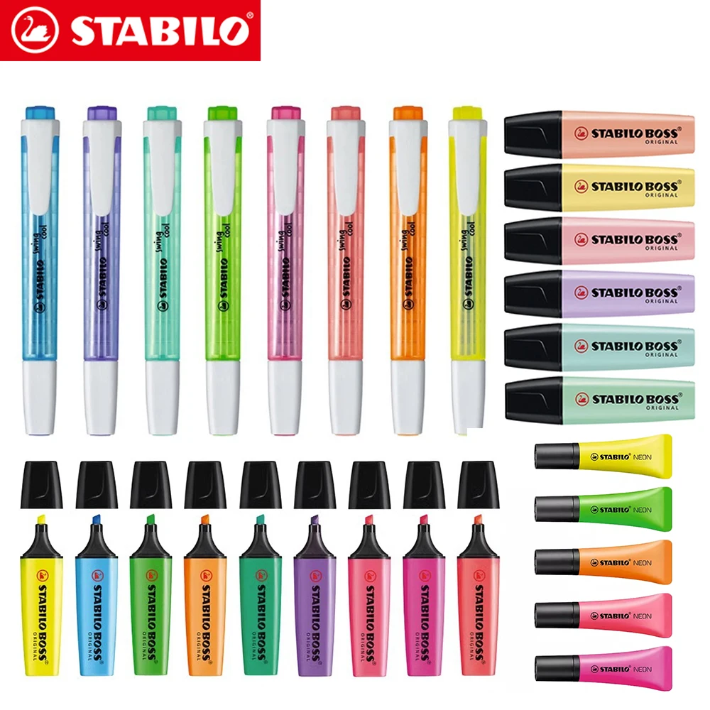 文房具学校および事務用品セット、パステル蛍光ペンマーカー、マ - Stabilo Marker Swing Cool のレビューと価格