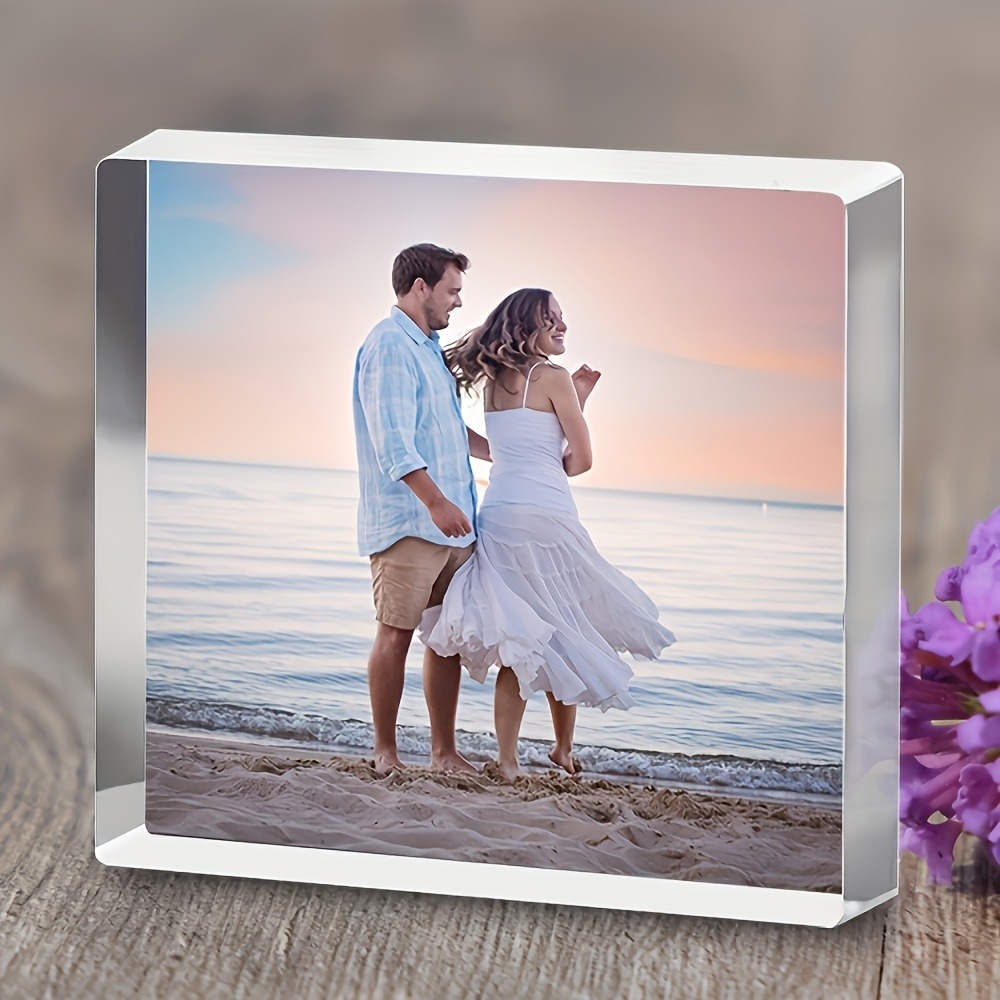 パーソナライズされたビーチサンセット3Dアクリルフォトブロッ - Photo Acrylic Block のレビューと価格