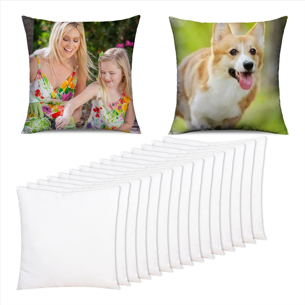 ABZT 15 個昇華ブランク枕カバー 16x16 インチ白 - Pillow Cover Sublimation のレビューと価格