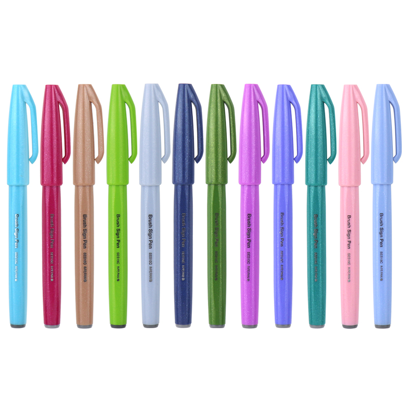 12/24個日本ぺんてるタッチブラシfudeペン新パステル/ - Pentel Pen Sign Pen のレビューと価格