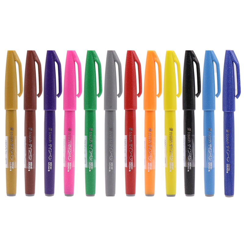 12/24個日本ぺんてるタッチブラシfudeペン新パステル/ - Pentel Pen Sign Pen のレビューと価格