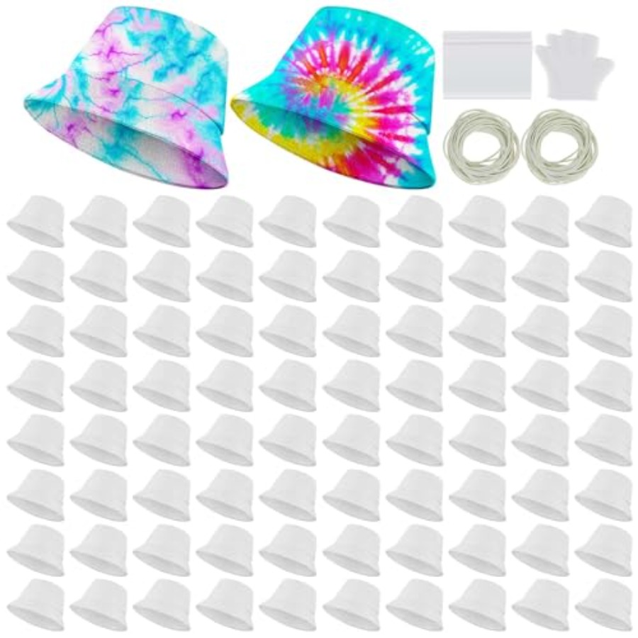 白い綿のバケットハット、タイダイ用の無地のサンハット、DIY - Hat Sublimation Blank のレビューと価格